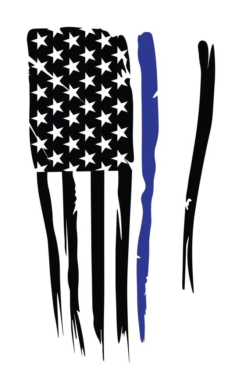 Flag Vertical Pattern With Stars And Long Torn stripes edges