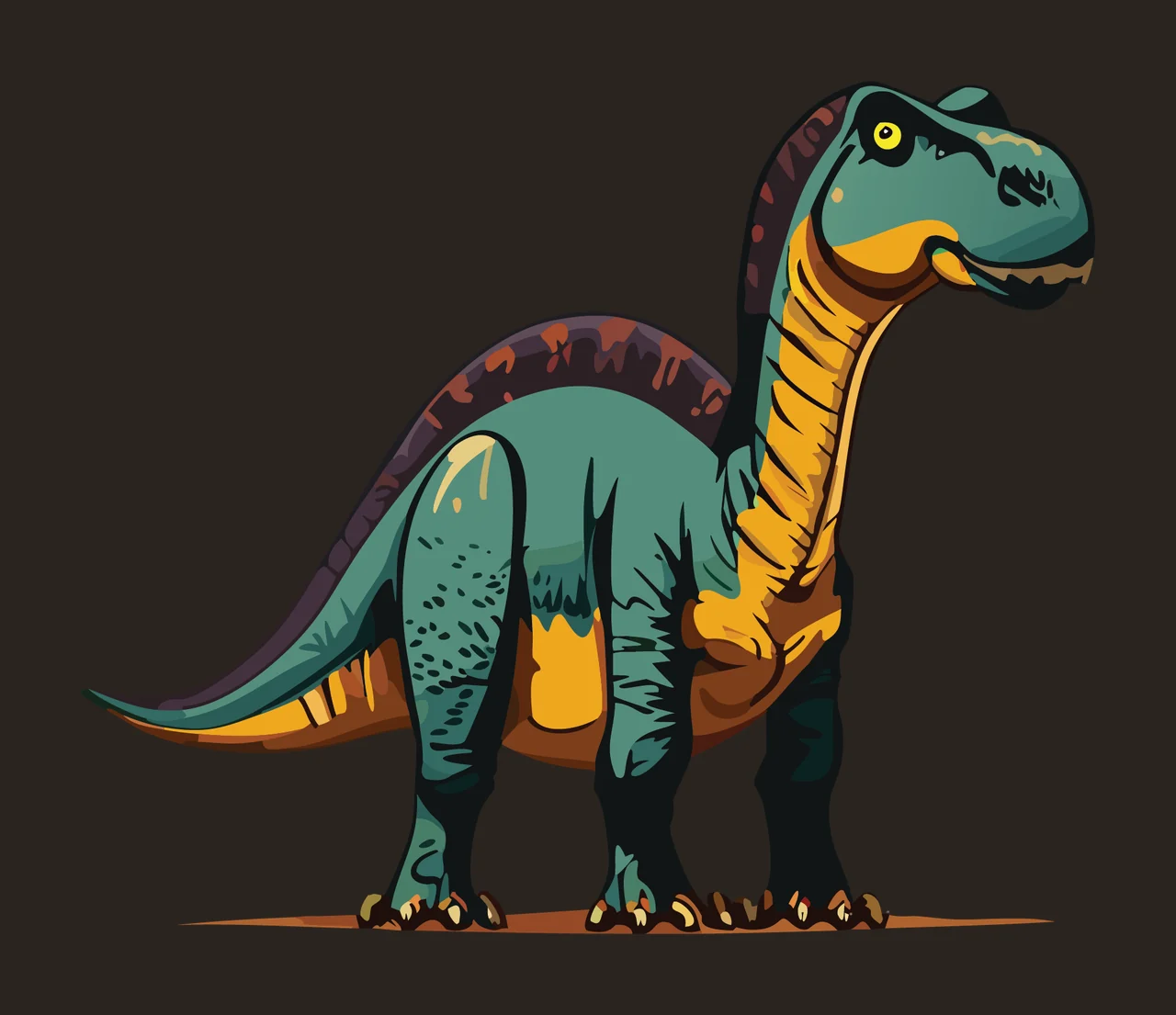 Dinosaur Long Necked Silhouette Outline standing neck tail contrast preview thumbnail