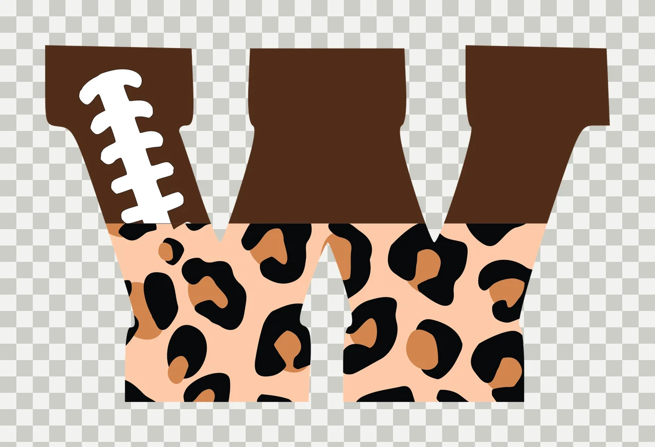 Football Font Half Leopard Character 14 american gridiron touchdown transparency and detail preview thumbnail