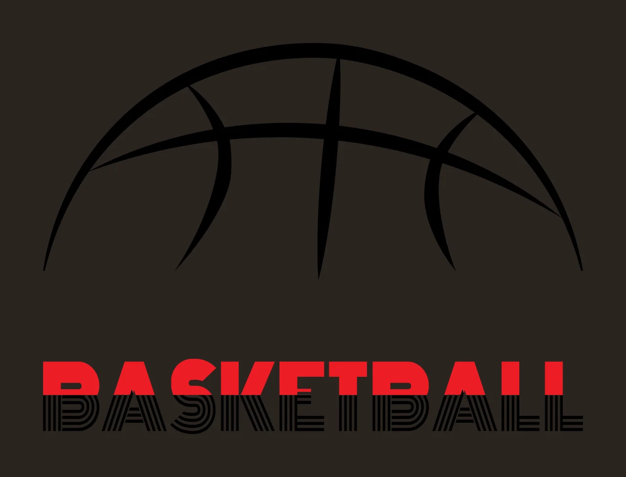 Basketball Text With Ball Illustration graphic design black contrast preview thumbnail