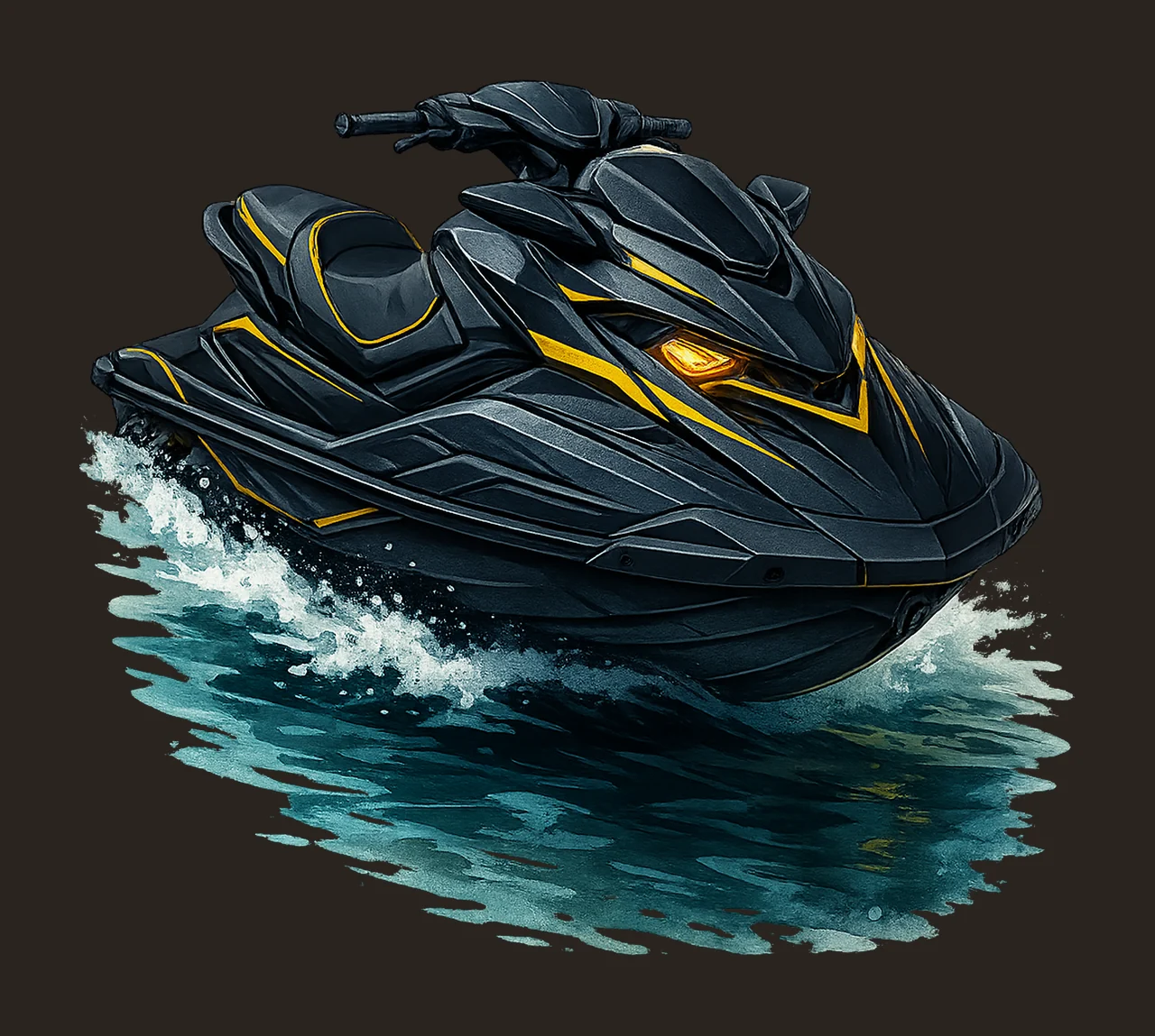 Watercolor Jet Ski Summer Watersports Sublimation Jet Ski contrast preview thumbnail