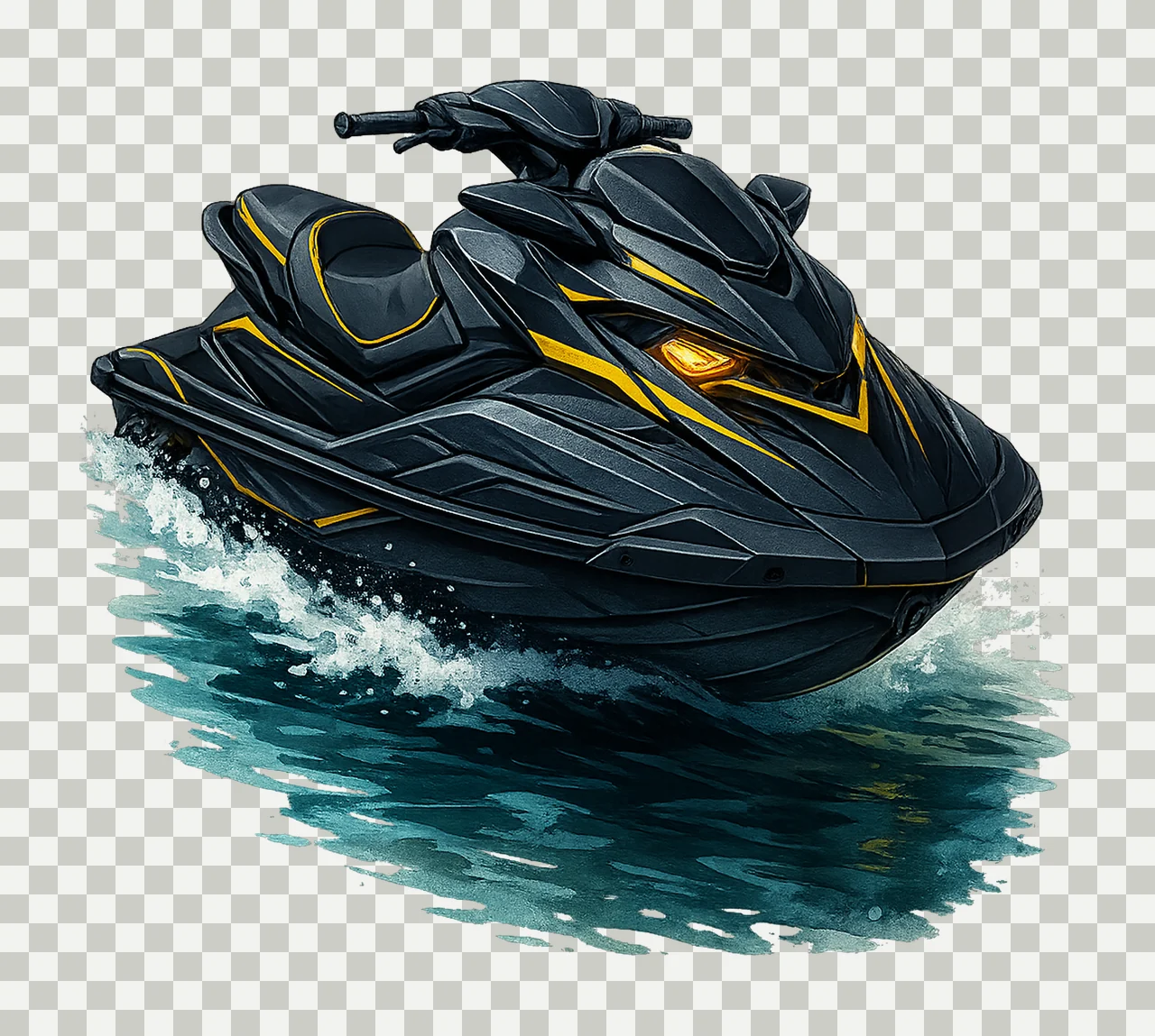 Watercolor Jet Ski Summer Watersports Sublimation Jet Ski transparency and detail preview thumbnail