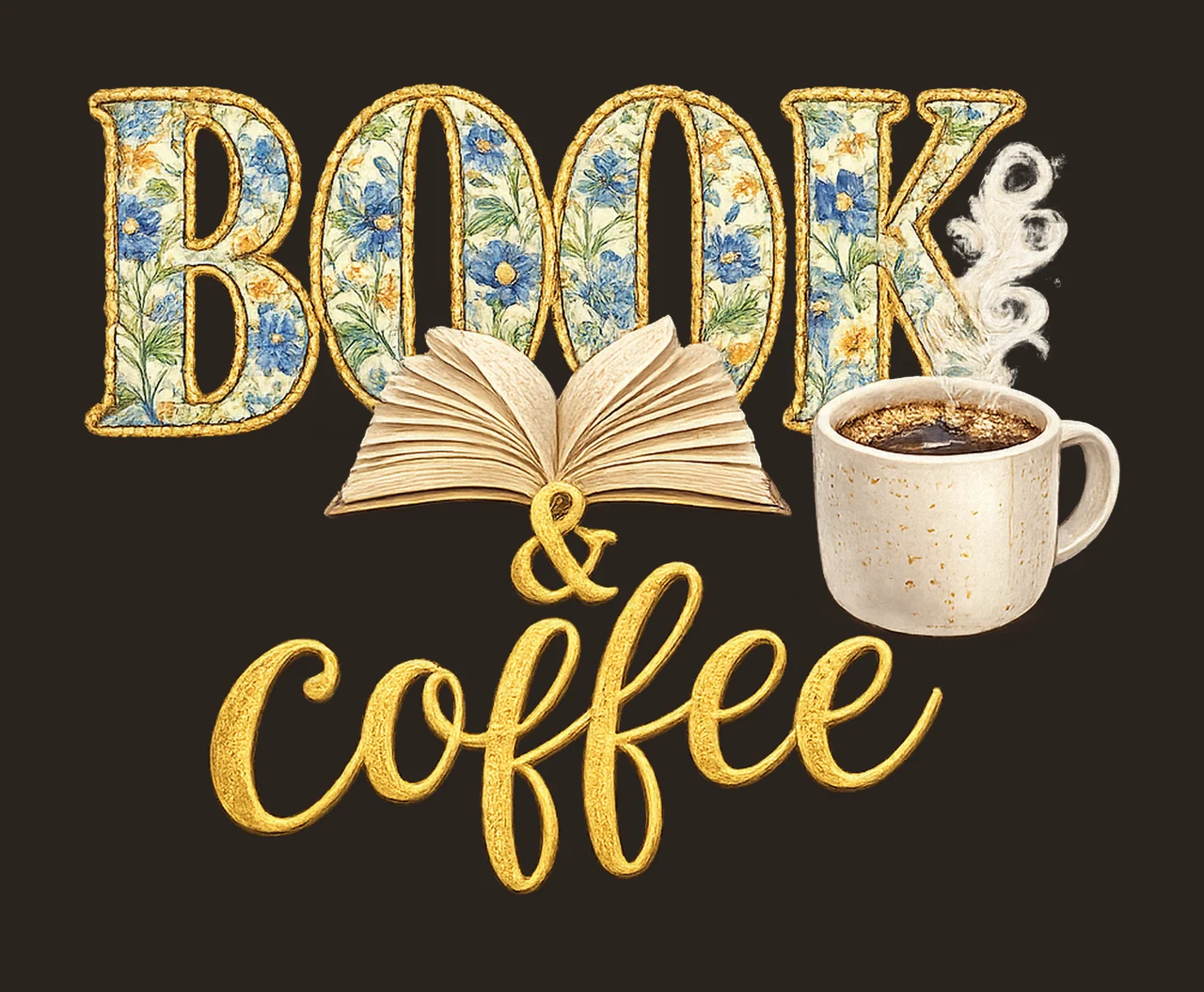 Books and Coffee Floral Valentine Design Cozy Variation B contrast preview thumbnail