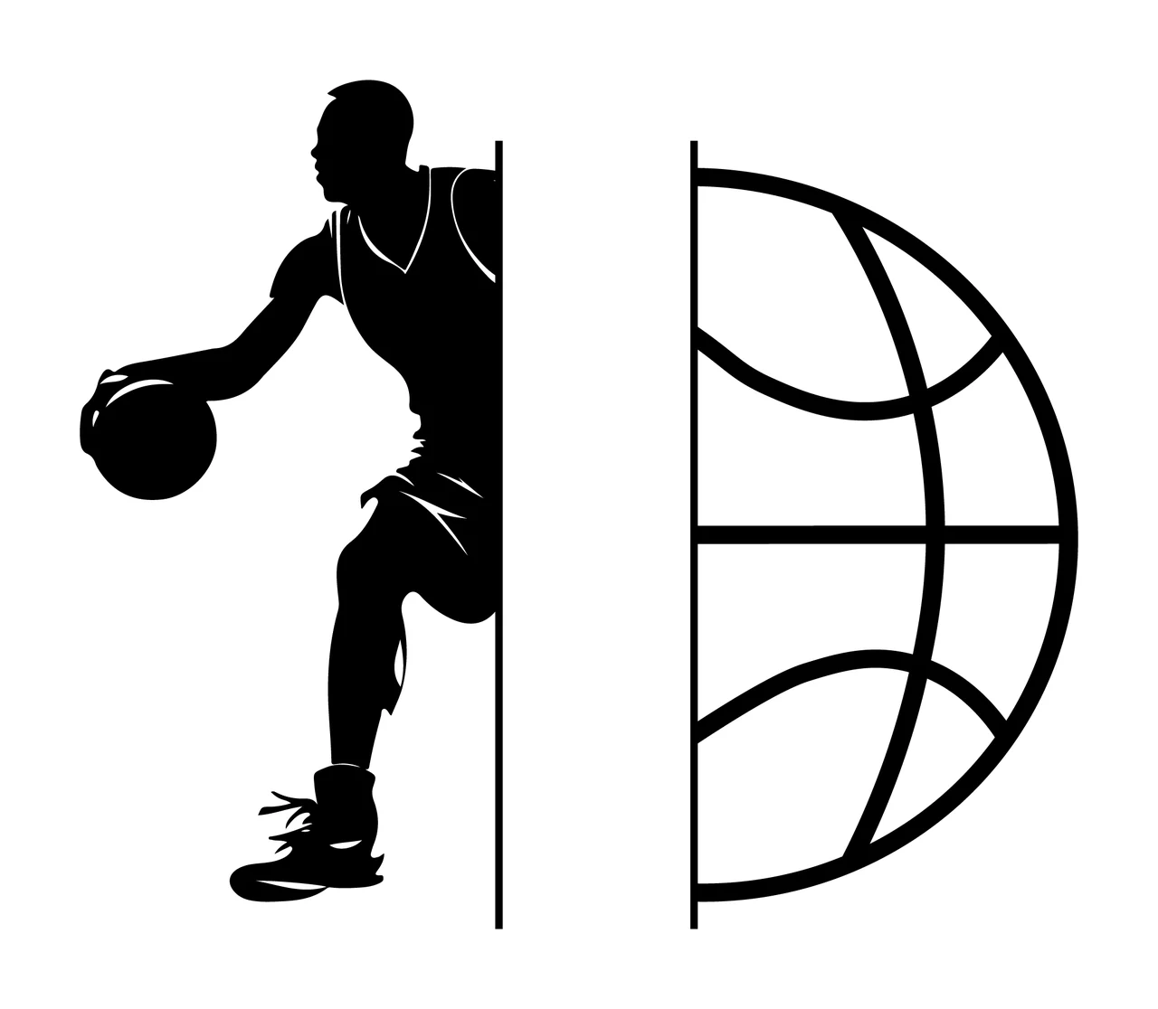 Can Glass Wrap Basketball Player Silhouette Globe Split