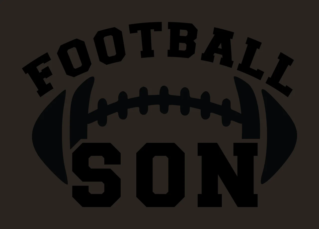 Football Son Black Text Graphic With American Icon letters contrast preview thumbnail