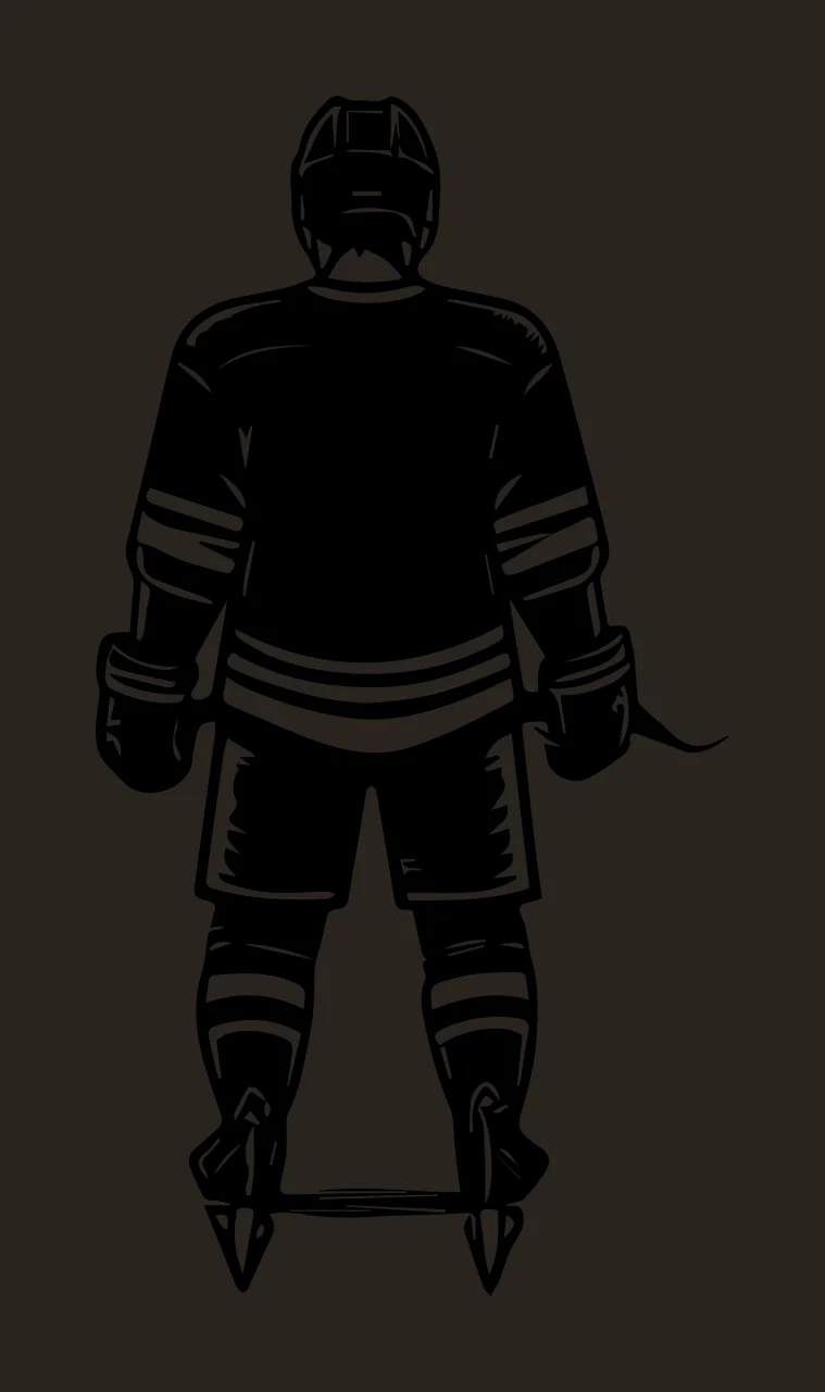 Hockey Player Ice In Rear View standing stick skates uniform contrast preview thumbnail