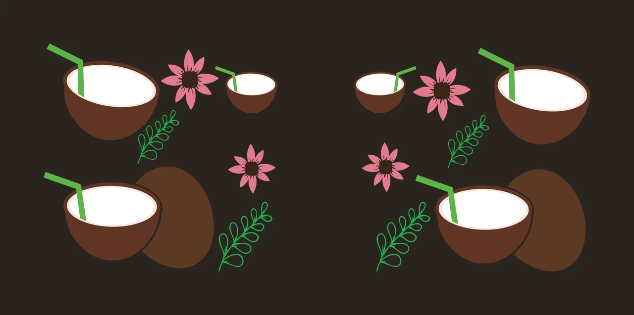 Can Glass Wrap Black Silhouette Coconuts Flowers Foliage and contrast preview thumbnail