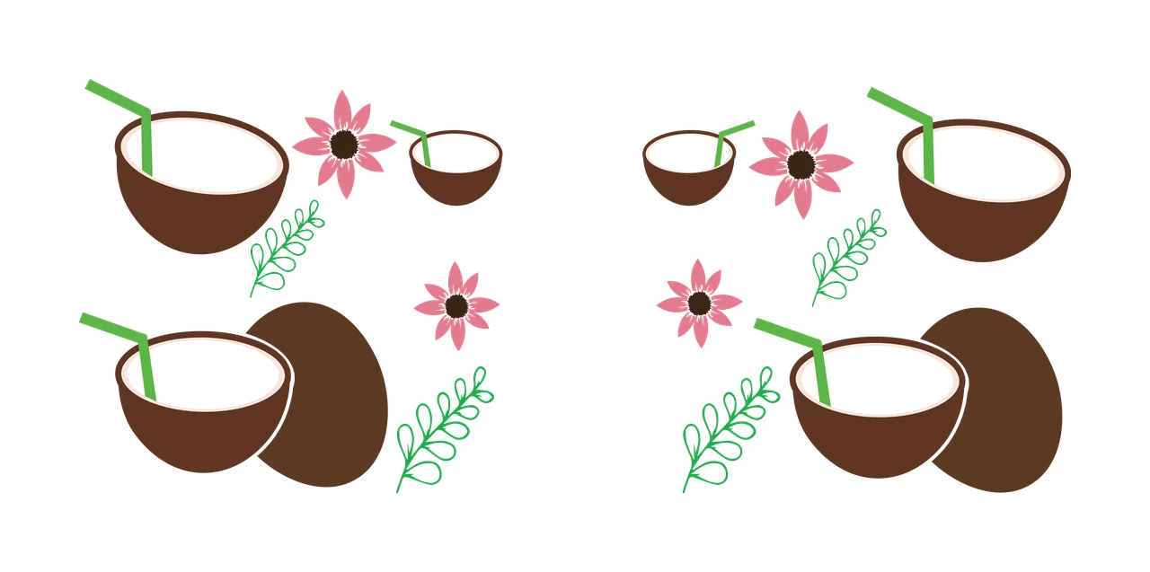 Can Glass Wrap Black Silhouette Coconuts Flowers Foliage and