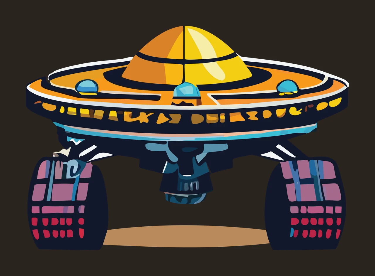 Space Spaceship Silhouette View dome black white ufo and vehicle contrast preview thumbnail