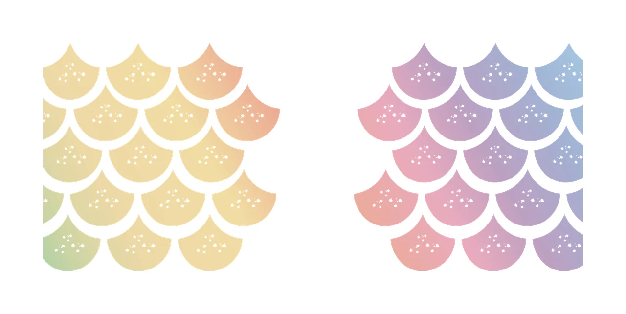 Can Glass Wrap Dotted Scale Pattern Rows scales aligning scalloped