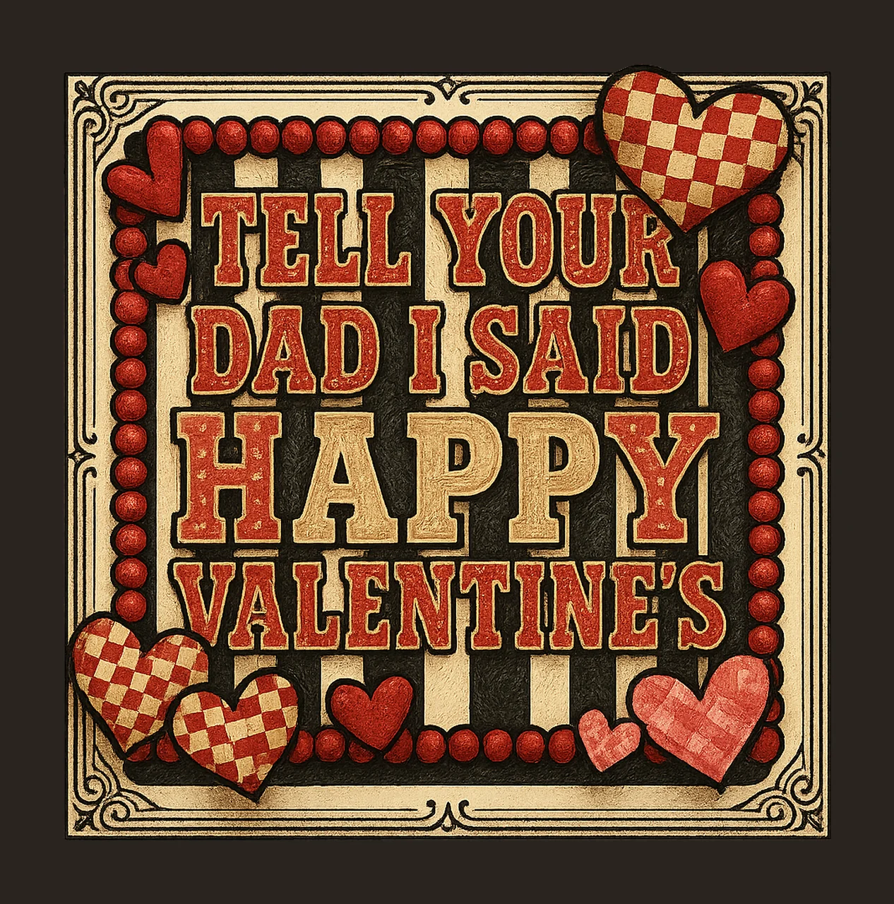 Tell Your Dad Said Happy Valentines Western Sublimation contrast preview thumbnail