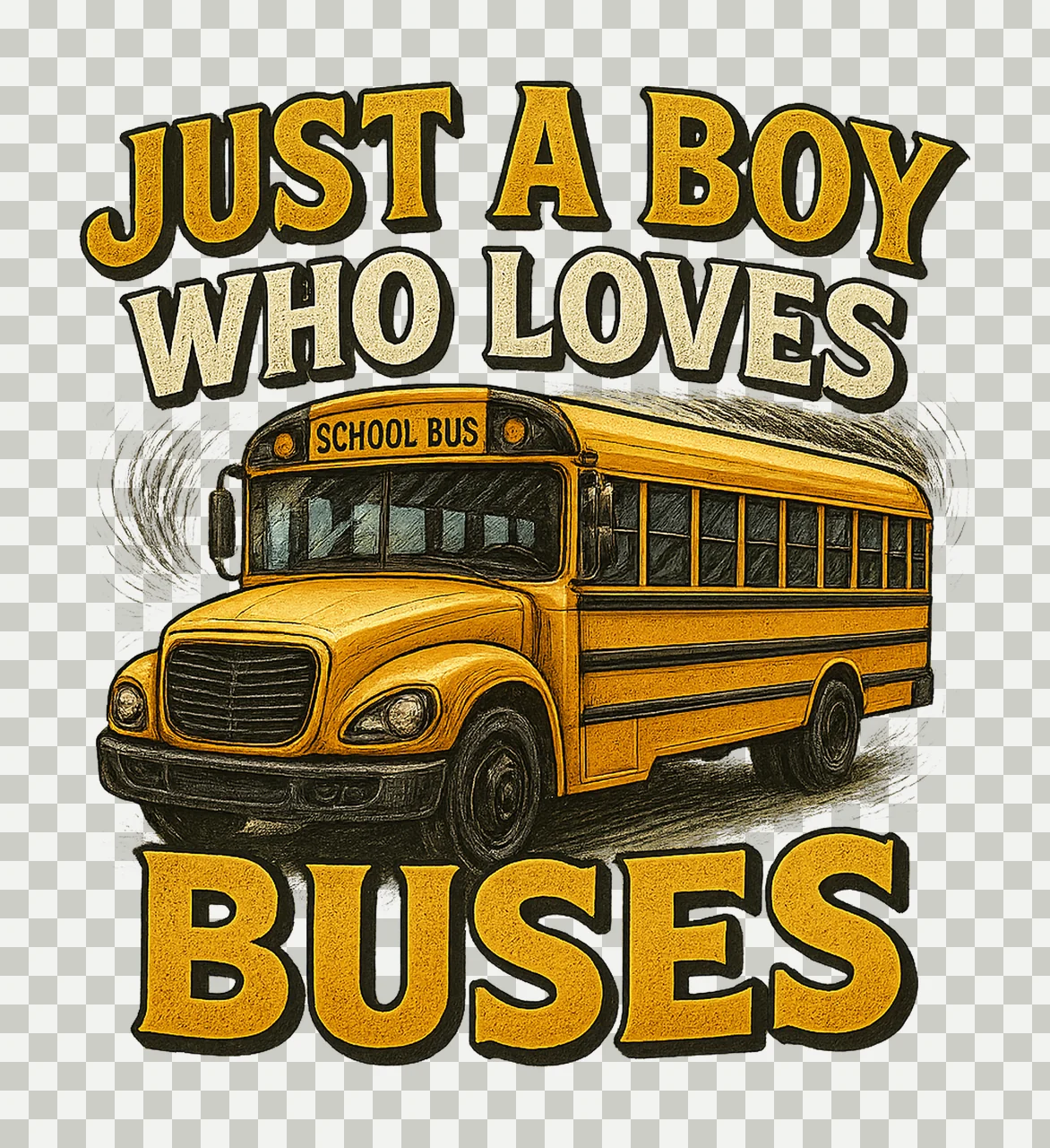 School Bus Just Boy Who Loves Buses Kids Shirt Design Bus transparency and detail preview thumbnail