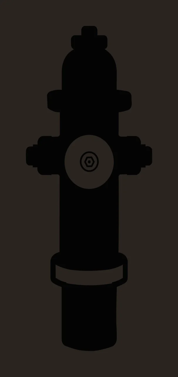 Black Silhouette Of A Fire Hydrant With White nozzle bolt cap contrast preview thumbnail