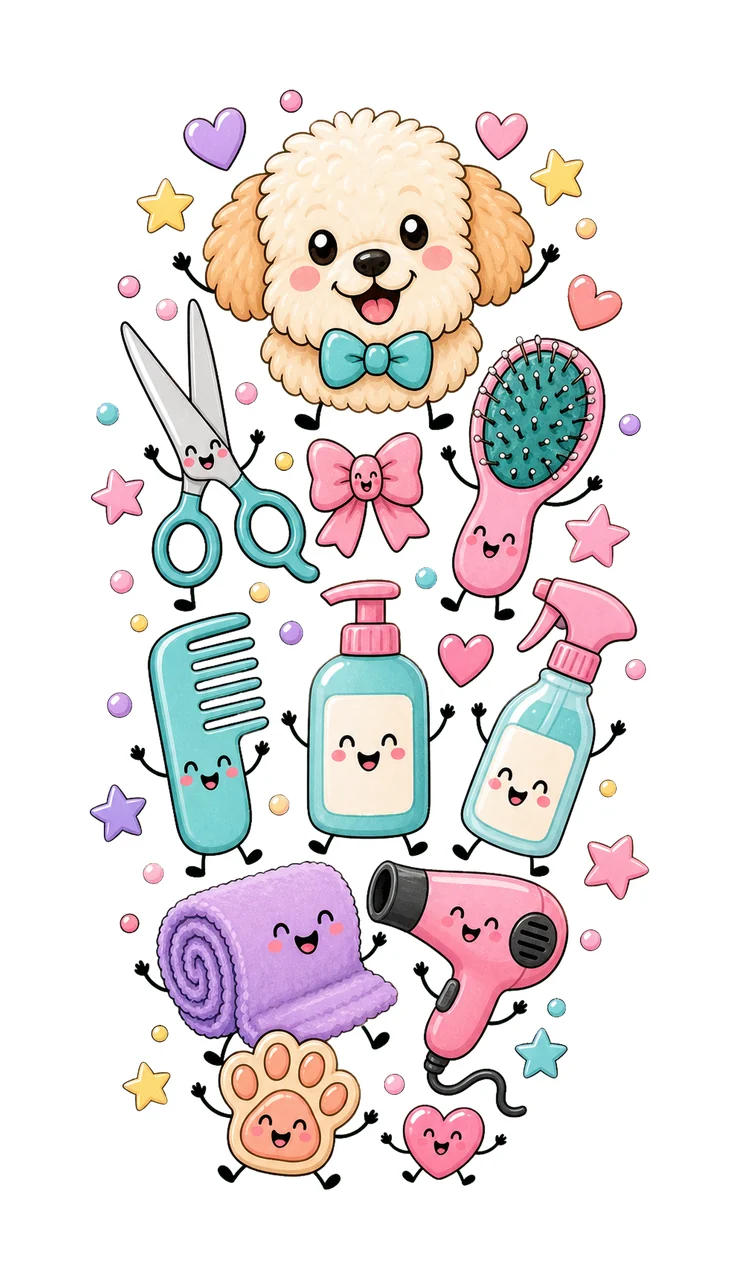 Dog Groomer Pet Groomer Design Doodle Style Dog Variation E