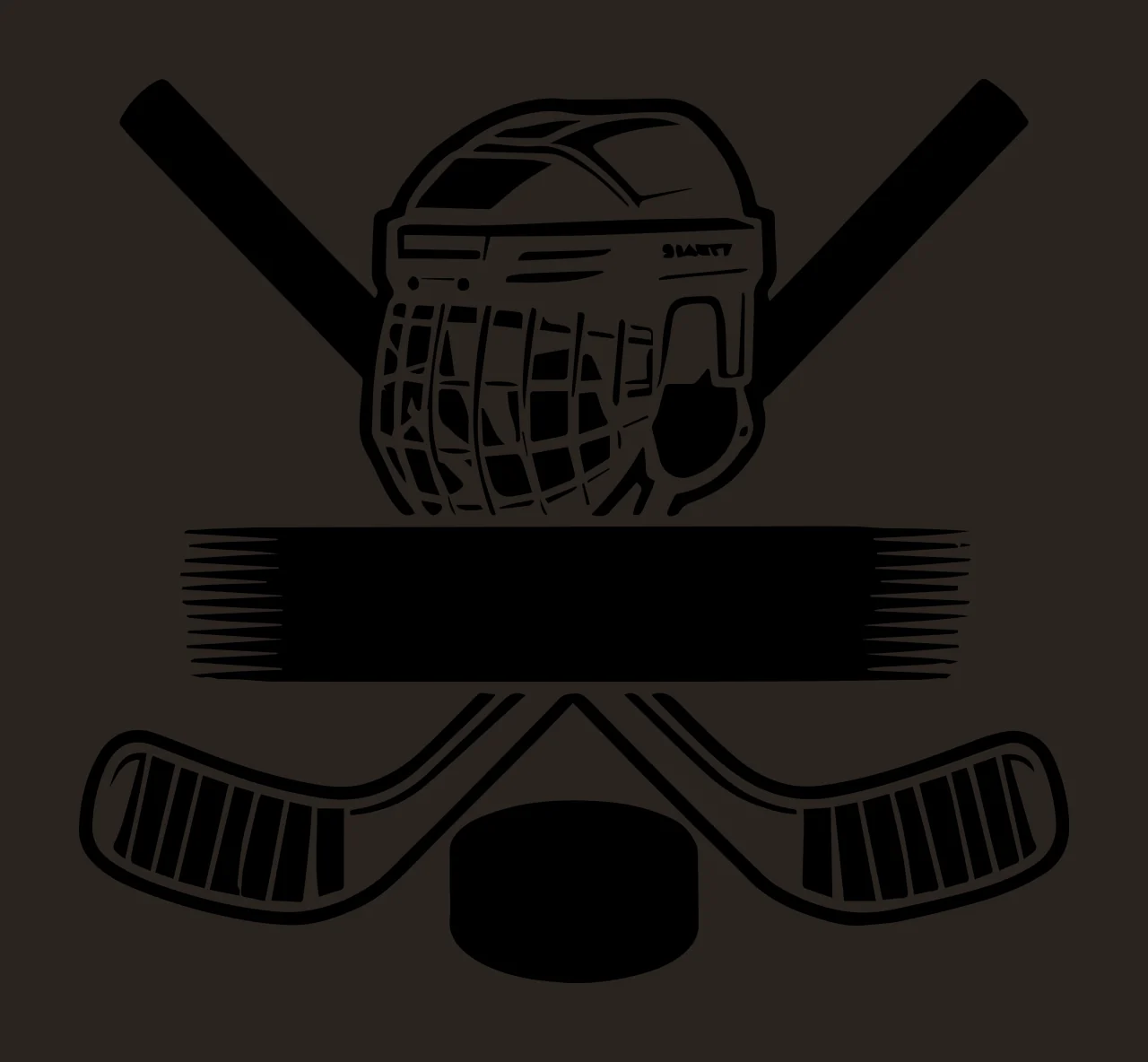 Hockey Helmet Sticks And Puck Logo grouped stick black white contrast preview thumbnail