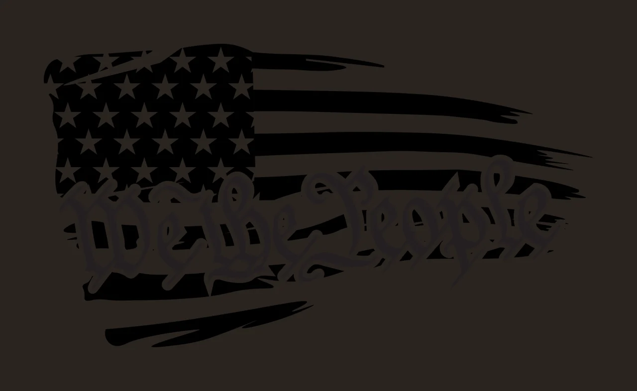 We The People Distressed Flag Silhouette floating stars stripes contrast preview thumbnail