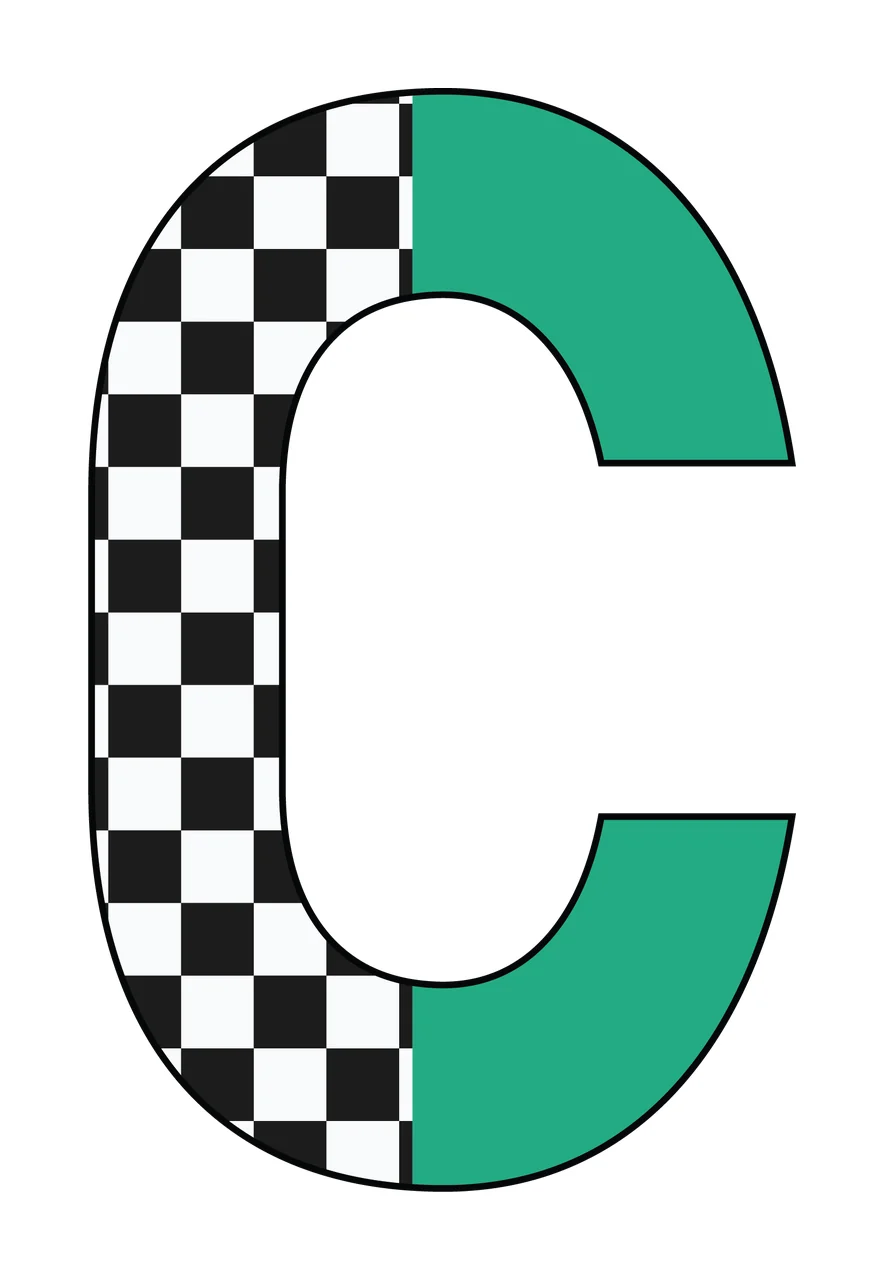 Can Glass Wrap C Letter Checkerboard And Teal