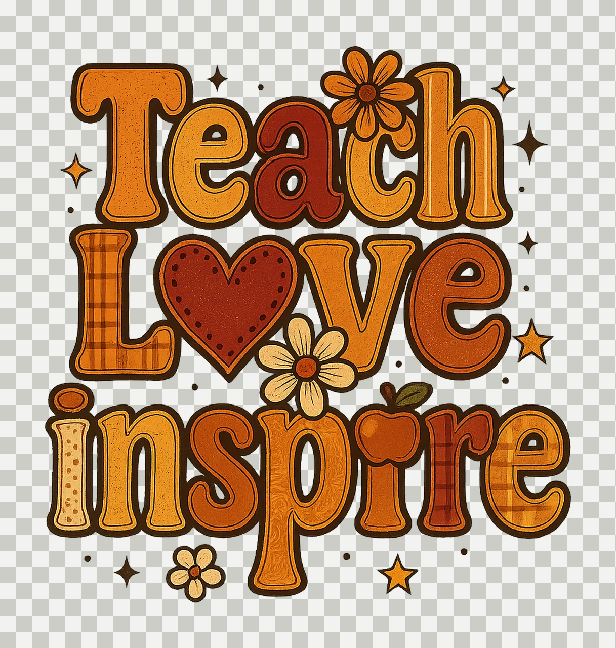 Teacher Fall Teacher Love Inspire Design Autumn Cozy Season transparency and detail preview thumbnail