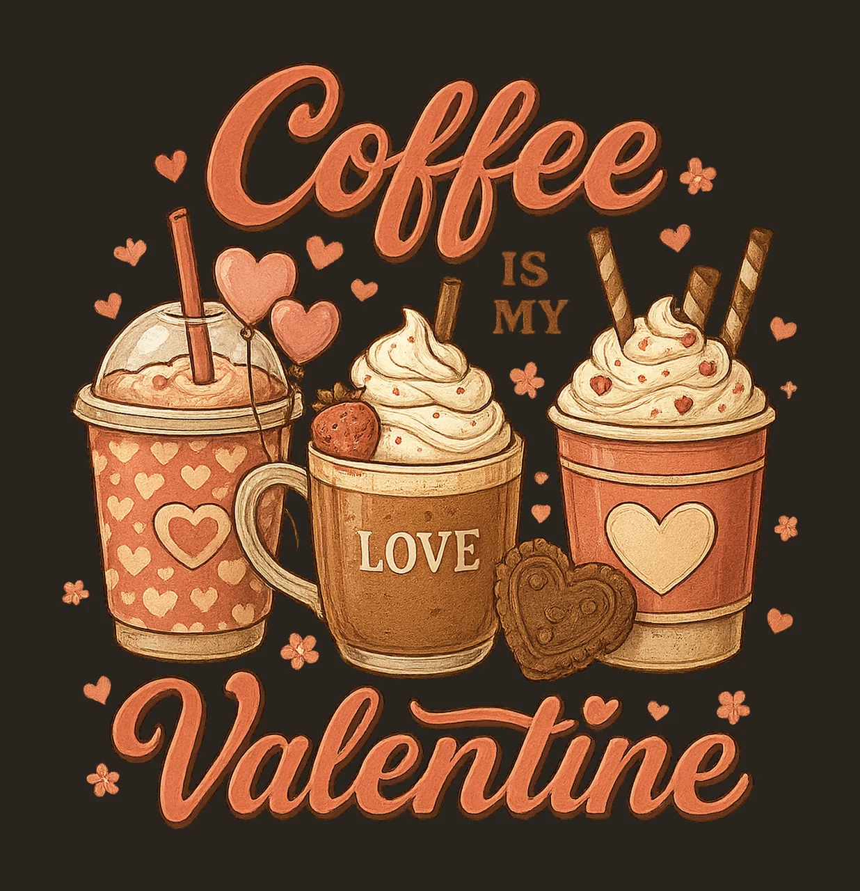 Coffee Is My Valentine Day Sublimation Design Coffee Lover contrast preview thumbnail