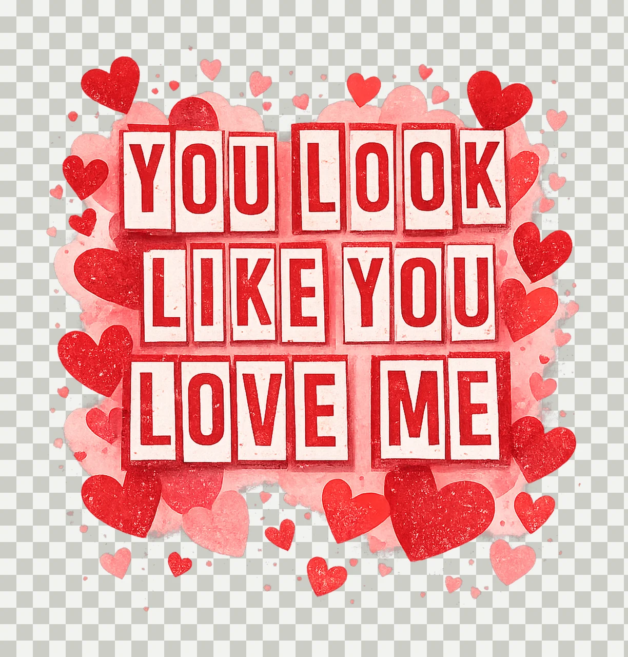 You Look Like You Love Me Trendy Valentine Day Design Love transparency and detail preview thumbnail