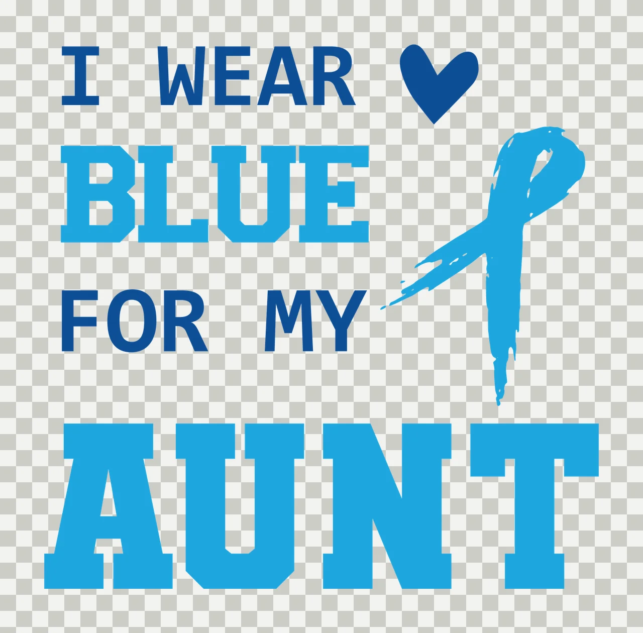 Blue Ribbon And Text Wearing With Heart transparency and detail preview thumbnail