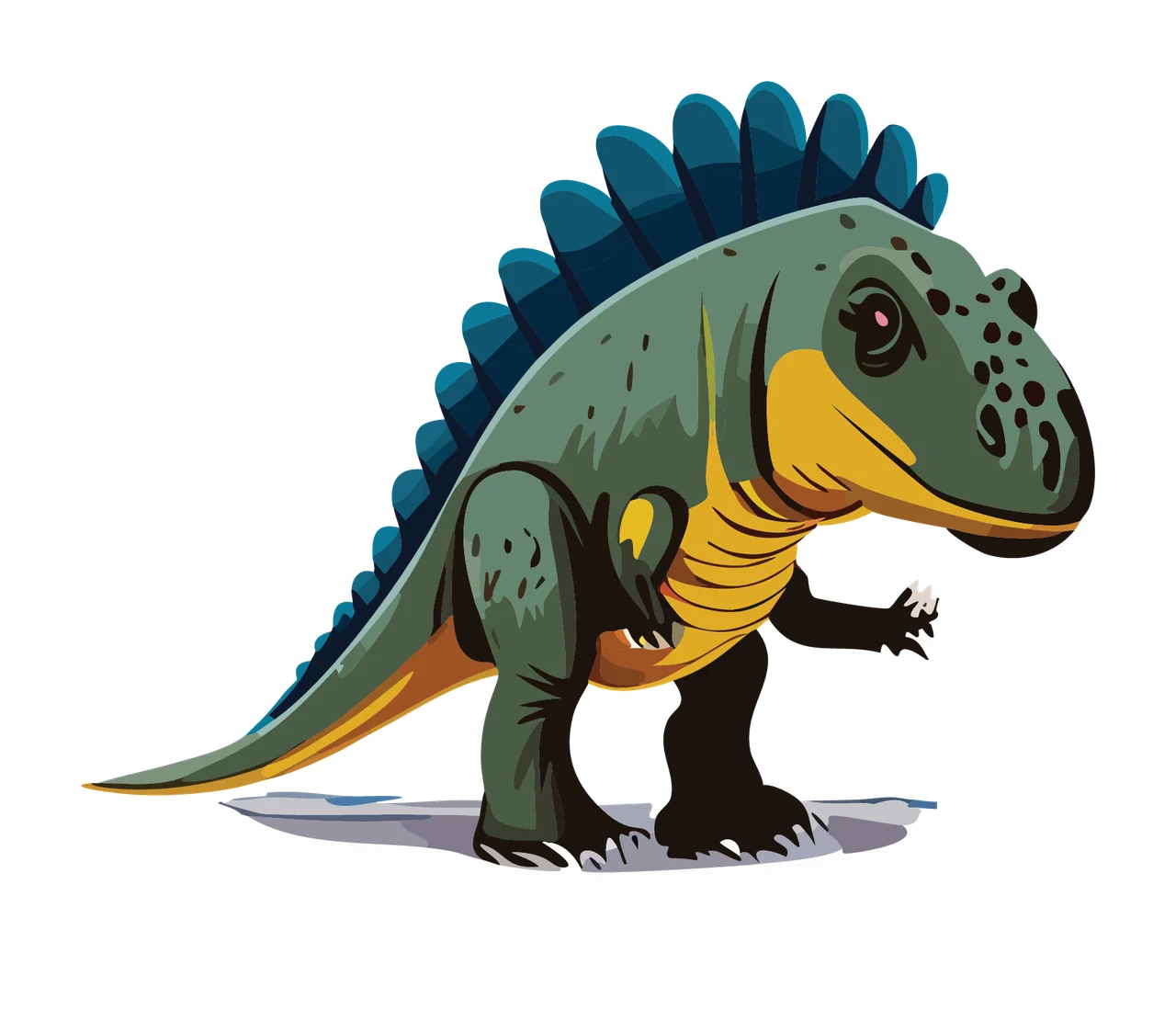 Dinosaur Silhouette With Spiked Back standing spikes tail claws