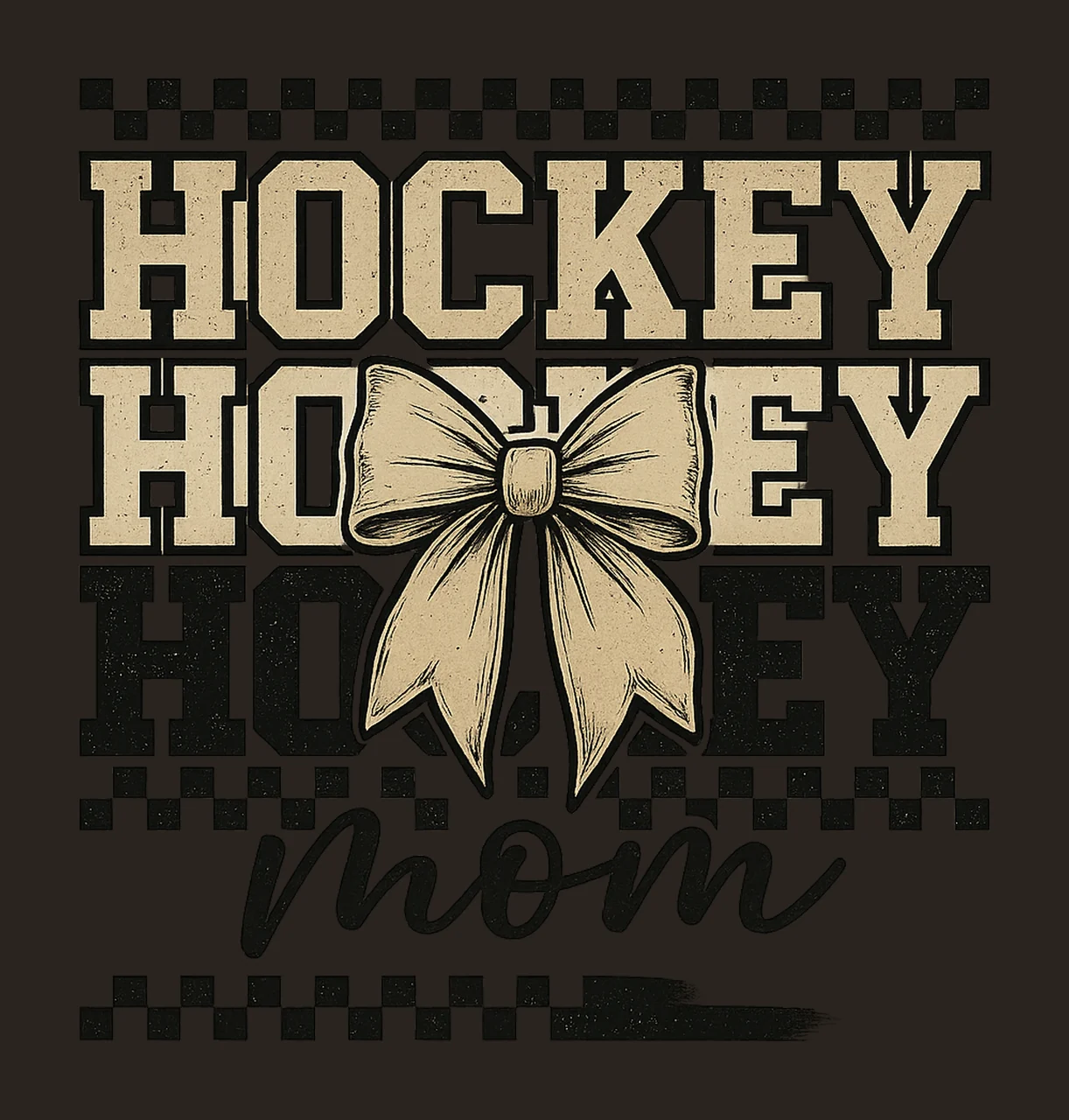 Hockey mom checkered sports mom shirt design hockey mama contrast preview thumbnail