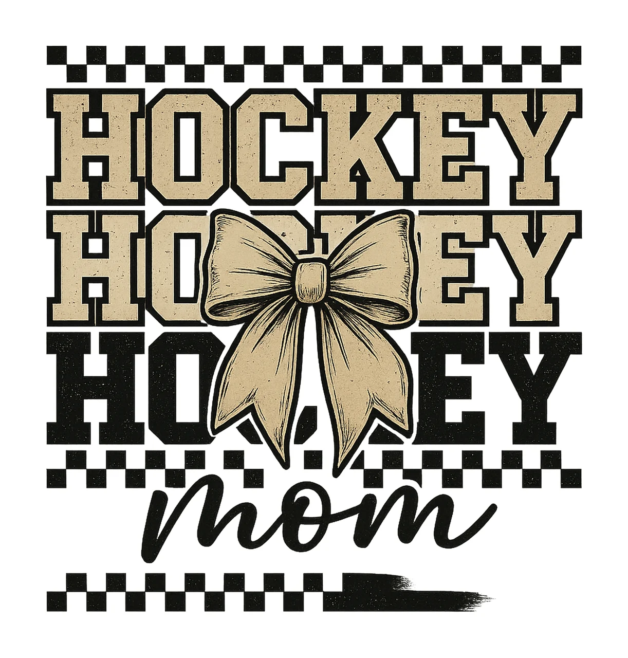 Hockey mom checkered sports mom shirt design hockey mama
