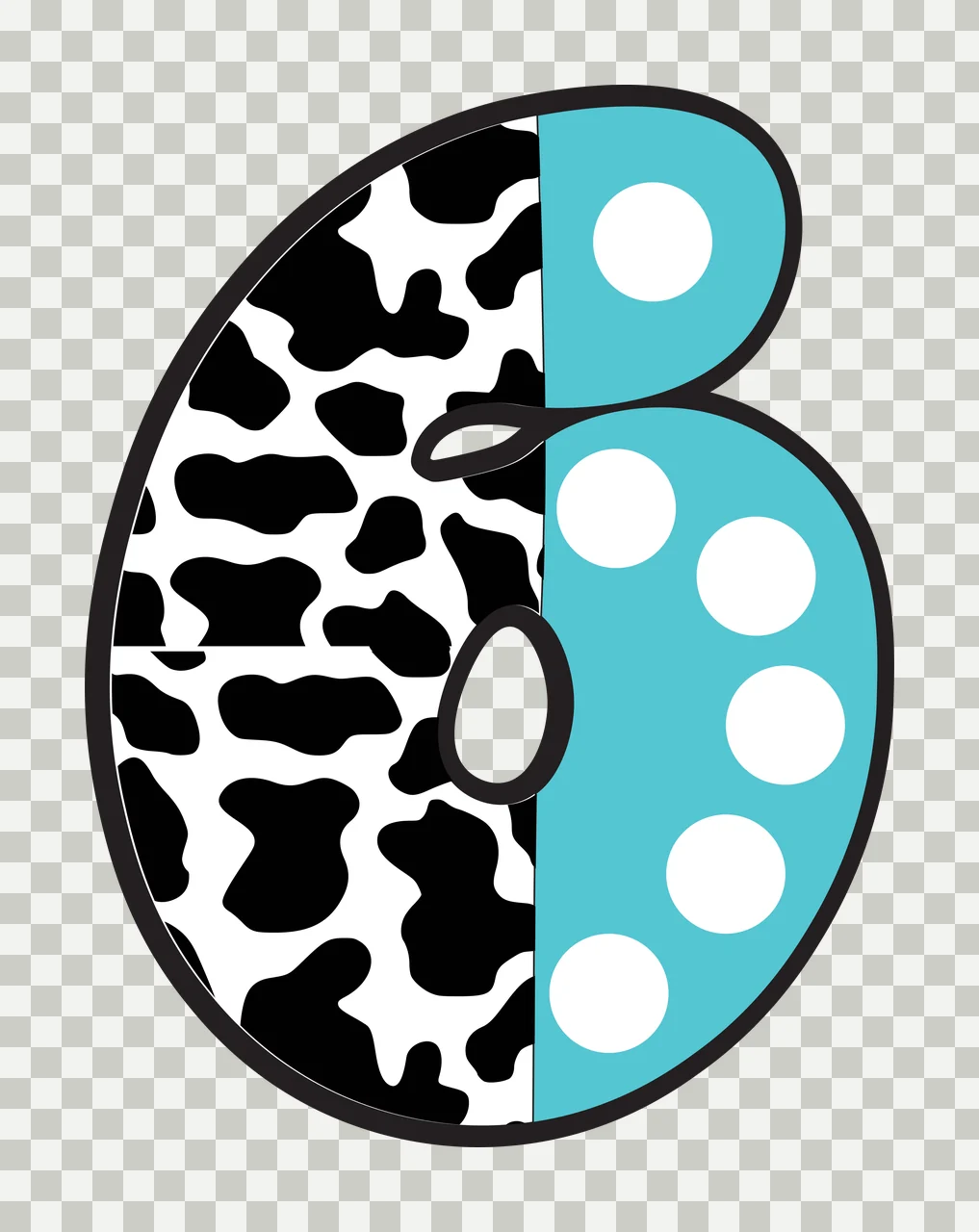 Half Cow Bright Font Dalmatian Race Doodle Leopard Character 27 racing transparency and detail preview thumbnail