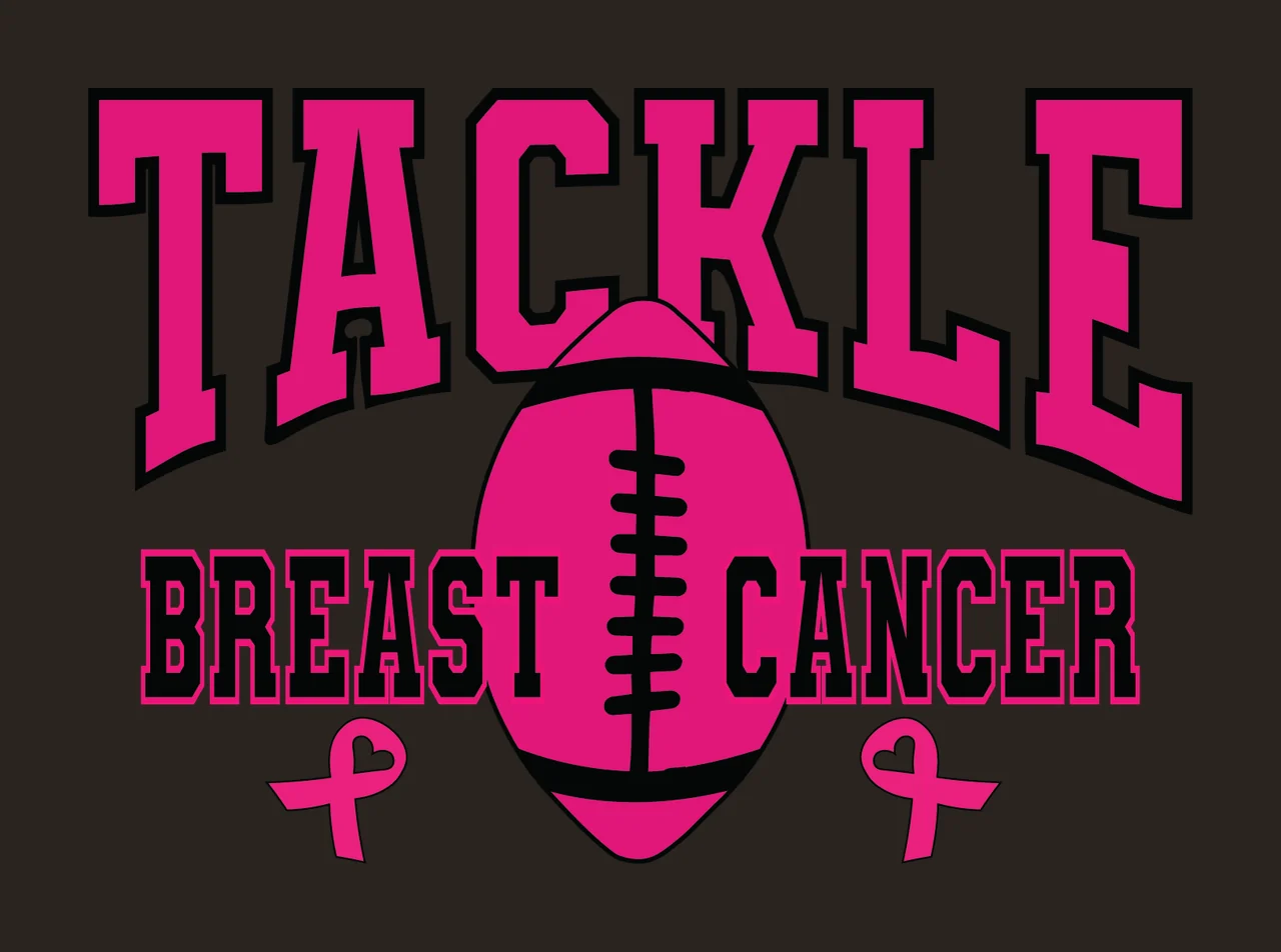 Tackle Breast Cancer With Ribbons football text arrangement contrast preview thumbnail