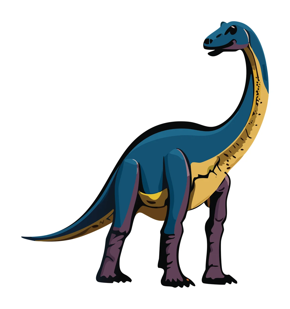 Dinosaur Black Silhouette Facing Right standing tail limbs