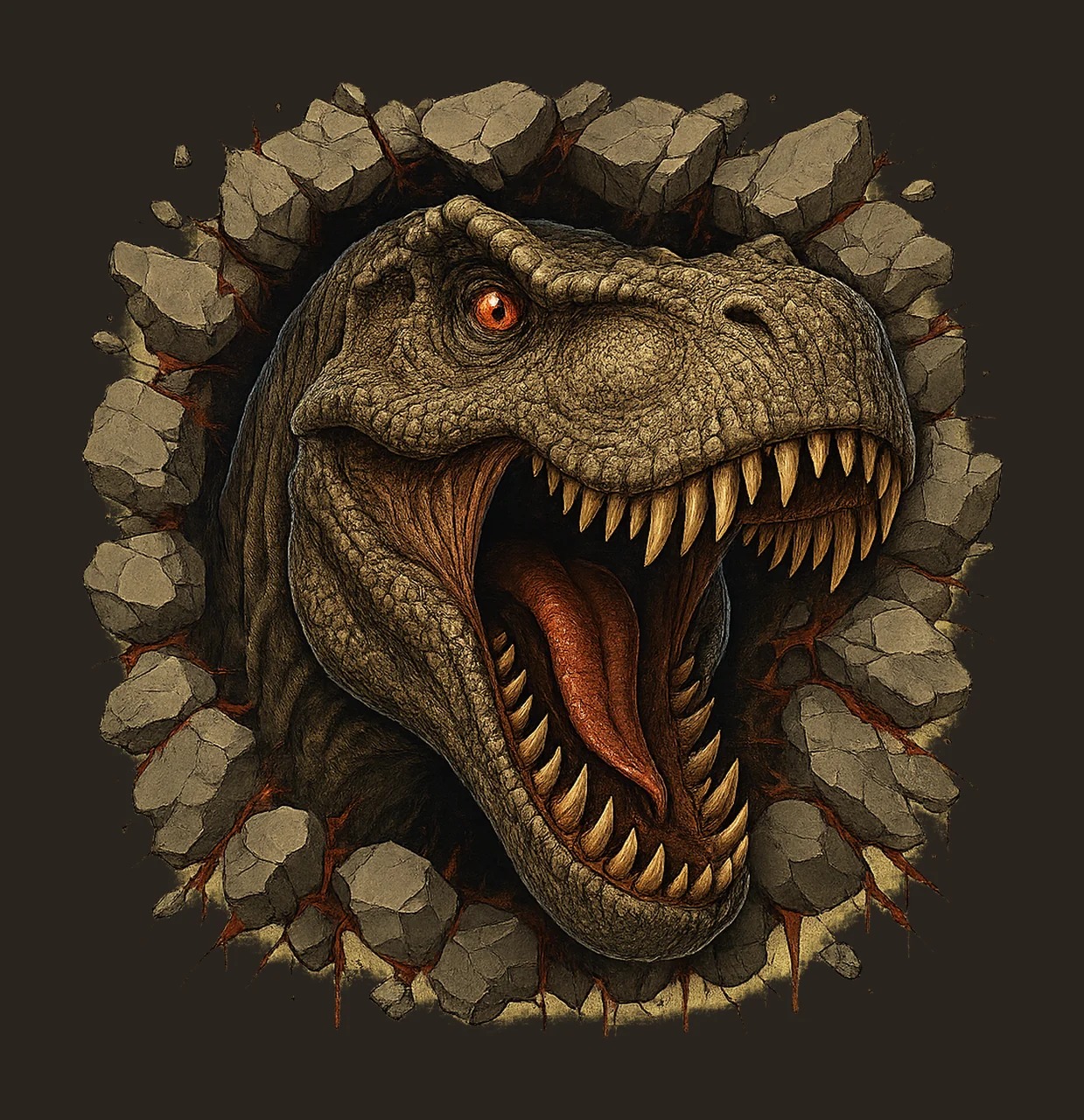 Rex Head for Sublimation Funny Dinosaur Artwork Rex Playing contrast preview thumbnail