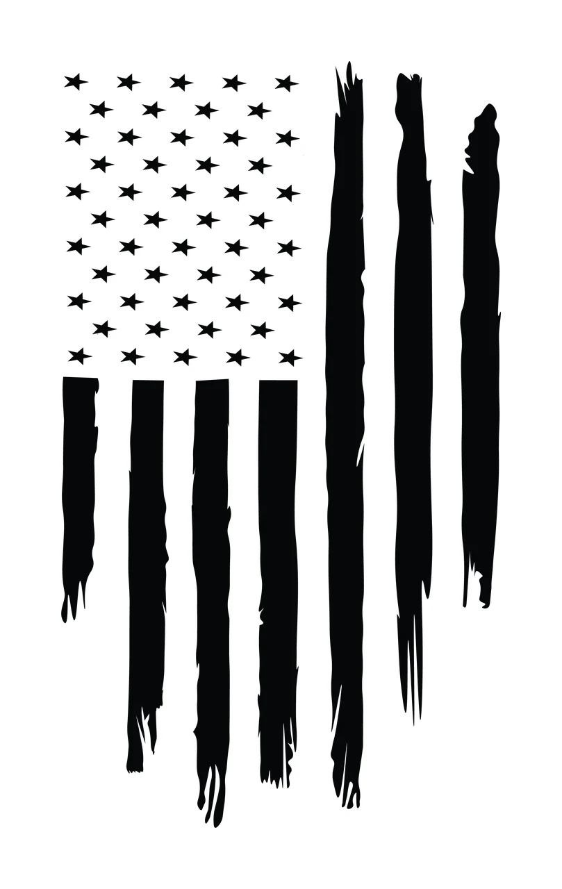 Flag Stars American With Vertical Distressed Stripes silhouette