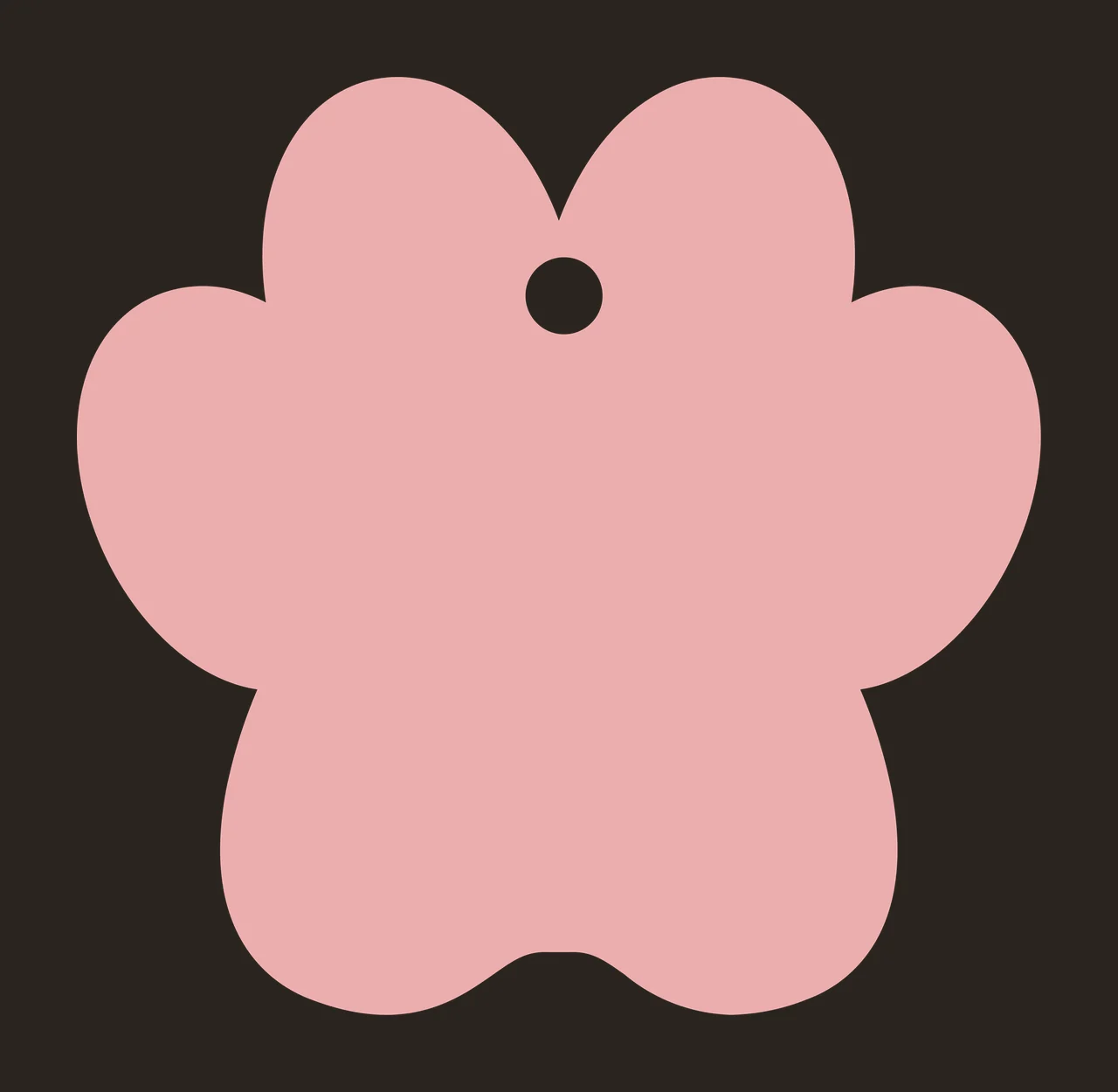 Pink flower-shaped tag with central white hole contrast preview thumbnail