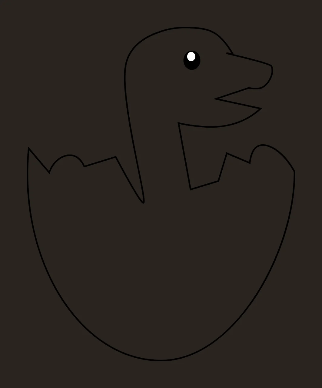 Baby Ducking Hatching From Egg Outline duckling eye line drawing contrast preview thumbnail