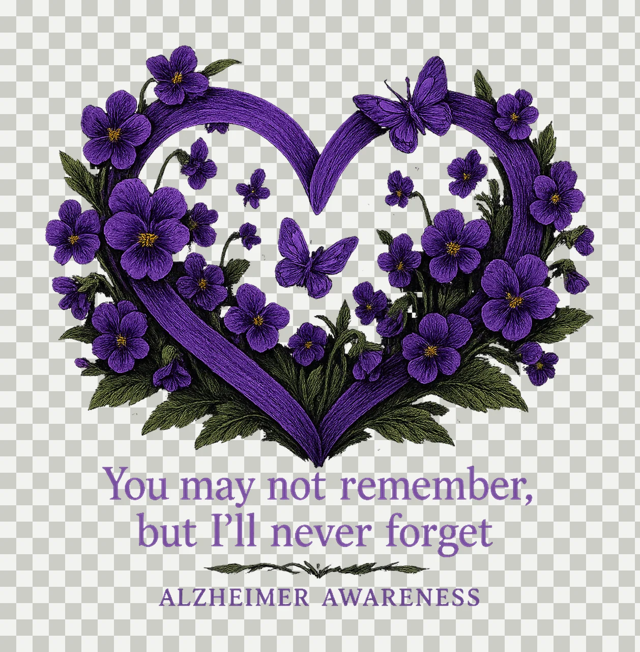 Alzheimers Disease Sweatshirt Purple Ribbon Awareness Forget transparency and detail preview thumbnail