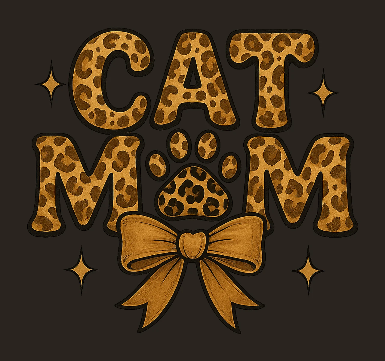 Cat Mom Sublimation Design Leopard Print Paw Cute Animal contrast preview thumbnail