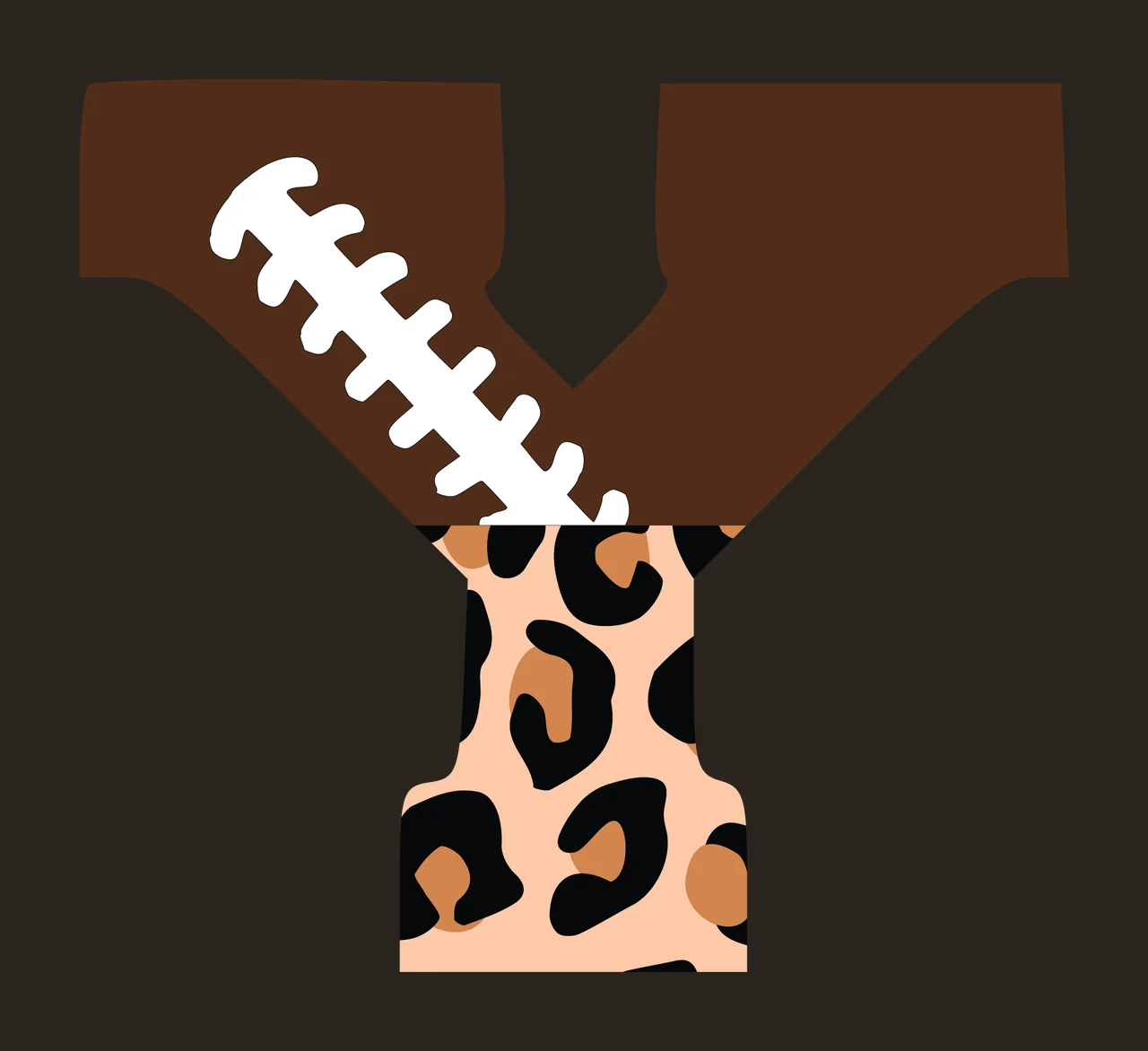 Football Font Half Leopard Character 16 american gridiron touchdown contrast preview thumbnail