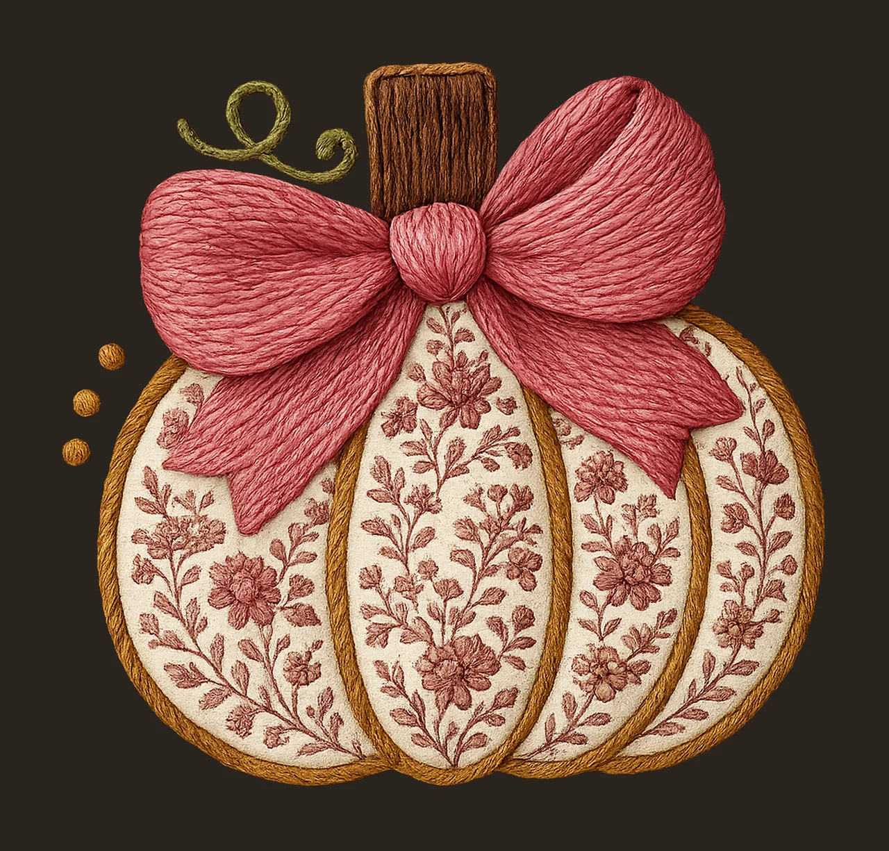 Grandmillennial Yarn Pumpkin Grandmillennial Coquette Fall contrast preview thumbnail
