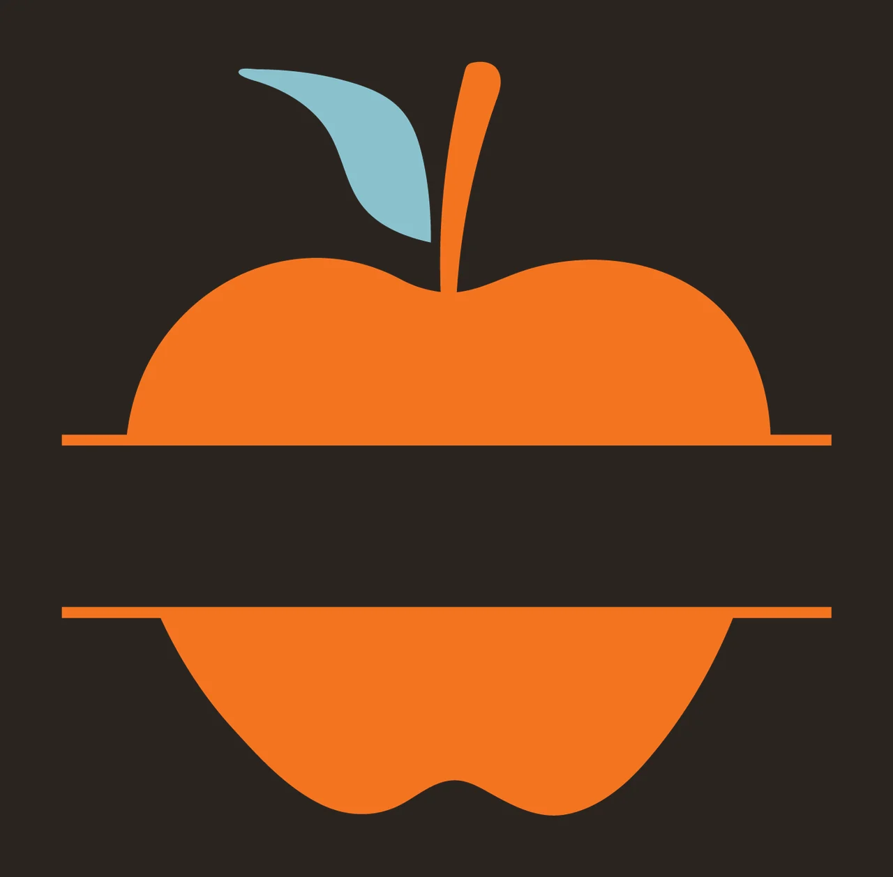 Can Glass Wrap Black Apple Fruit Silhouette Split divided banner contrast preview thumbnail