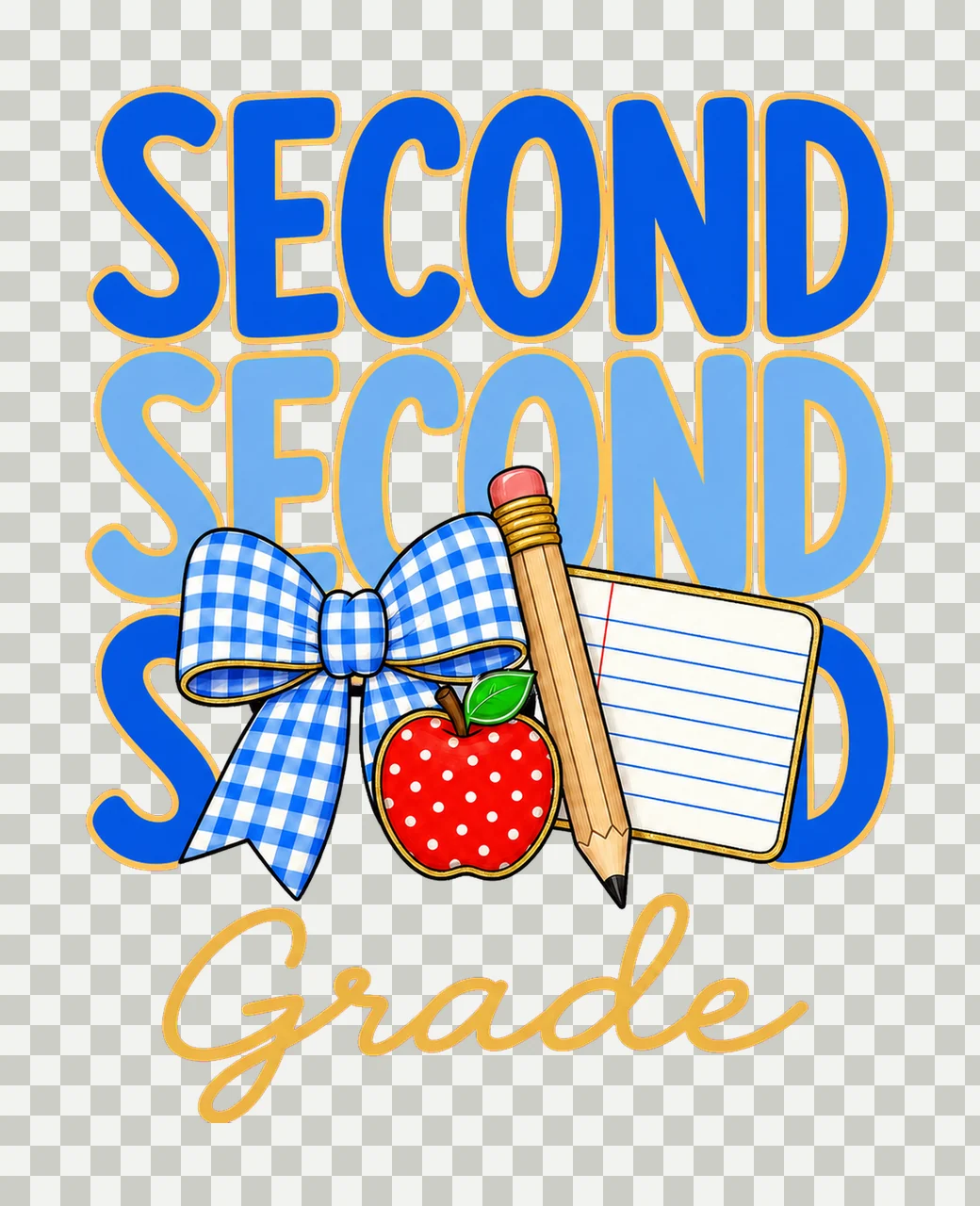 Preppy Teacher Blue Gingham Grade Series bundle 04 transparency and detail preview thumbnail