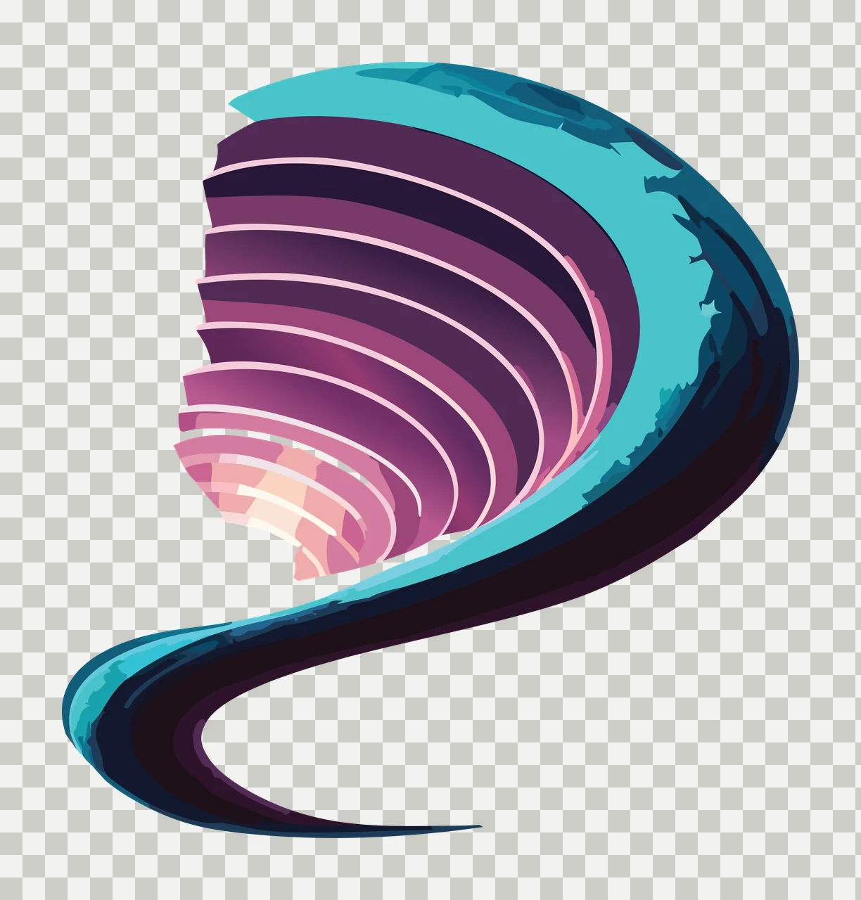 Abstract Flowing Curved Brush Stroke paint black grey white transparency and detail preview thumbnail