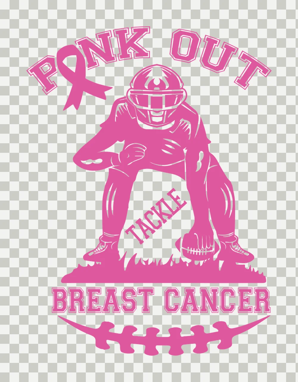 Cancer Football Plus awareness ribbon survivor hope Variation transparency and detail preview thumbnail