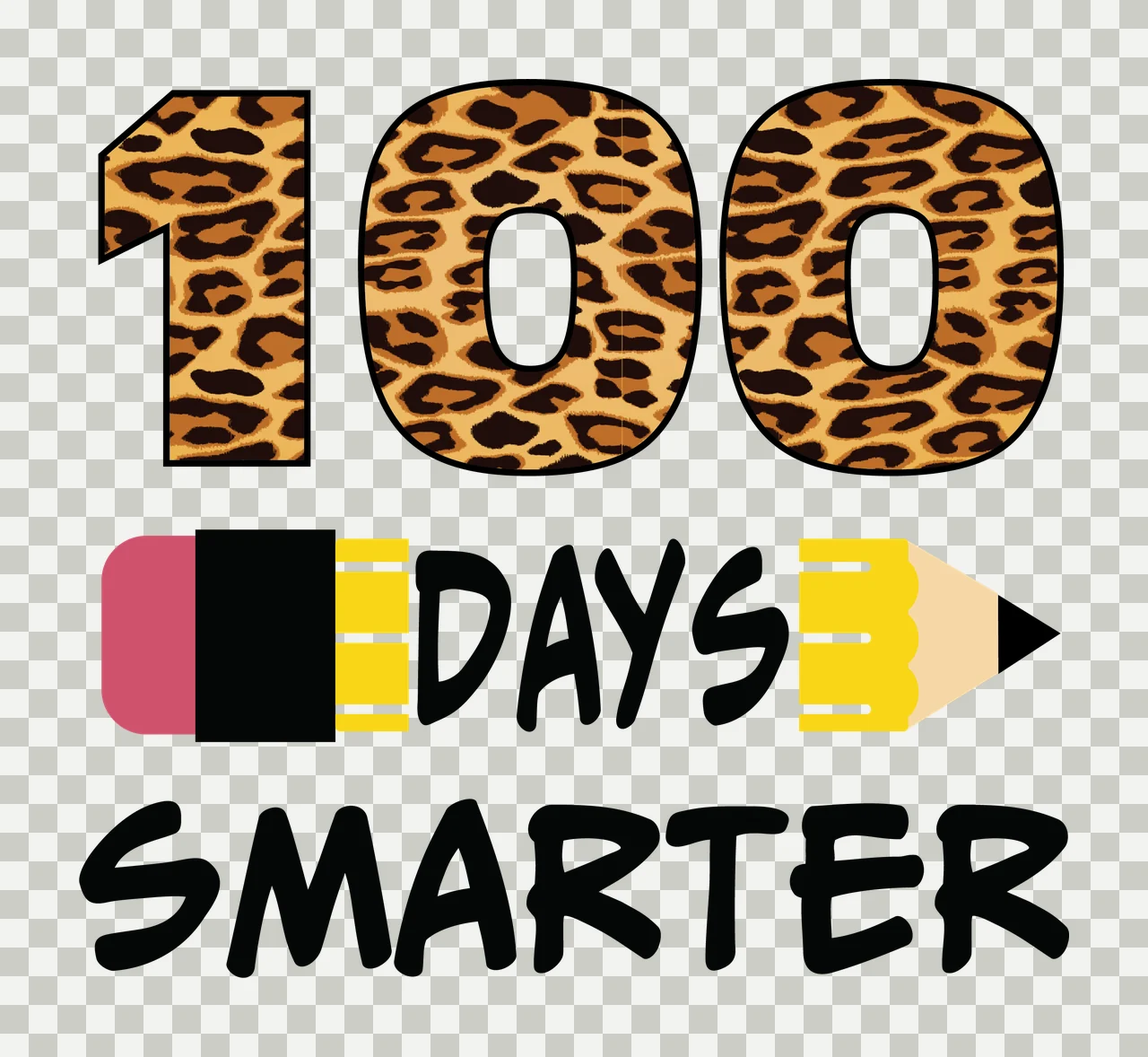 100 Days Smarter Pencil Icon Text number black white education transparency and detail preview thumbnail