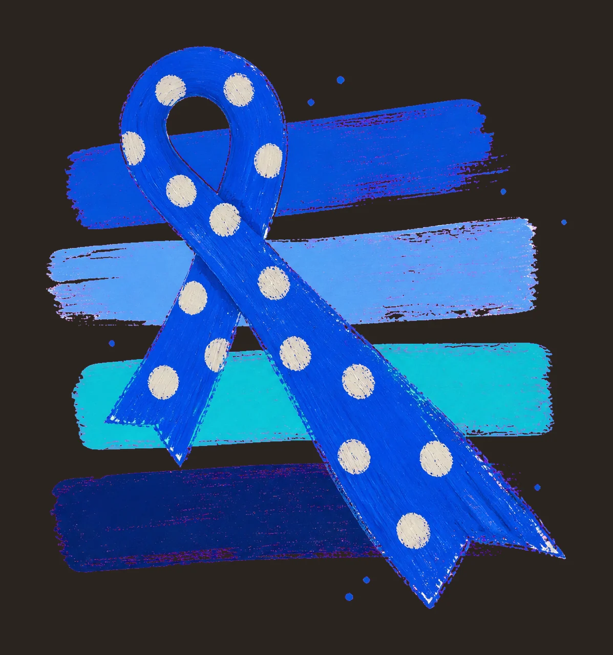 Blue Diabetes Awareness Ribbon Brush Stripes Variation B contrast preview thumbnail