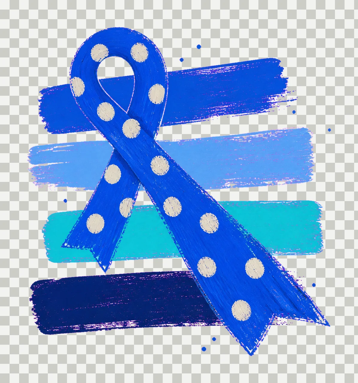 Blue Diabetes Awareness Ribbon Brush Stripes Variation B transparency and detail preview thumbnail