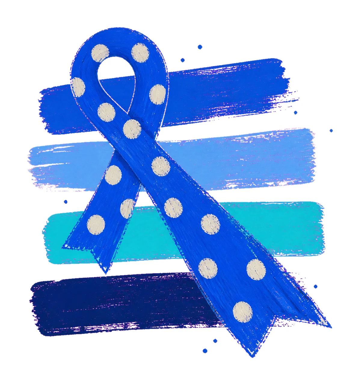 Blue Diabetes Awareness Ribbon Brush Stripes Variation B