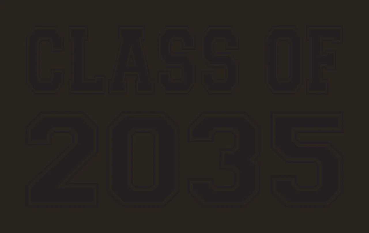 CLASS OF 2035 Typography Design with black block letters with white outline contrast preview thumbnail