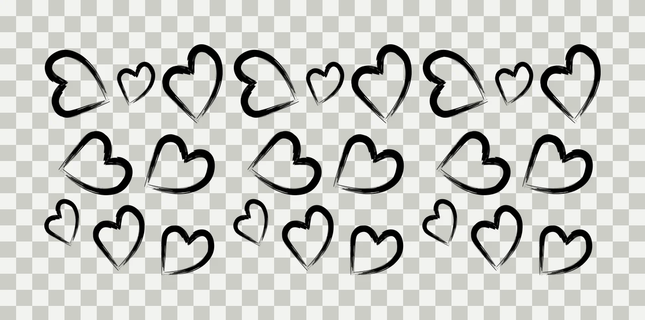 Can Glass Wrap Heart Shapes In A Grid scattered brushed strokes transparency and detail preview thumbnail