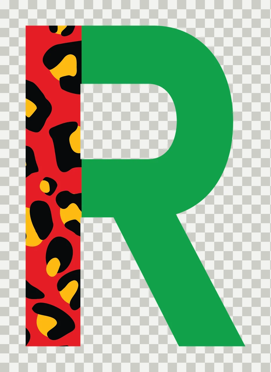 Can Glass Wrap R Letter With Animal Print transparency and detail preview thumbnail